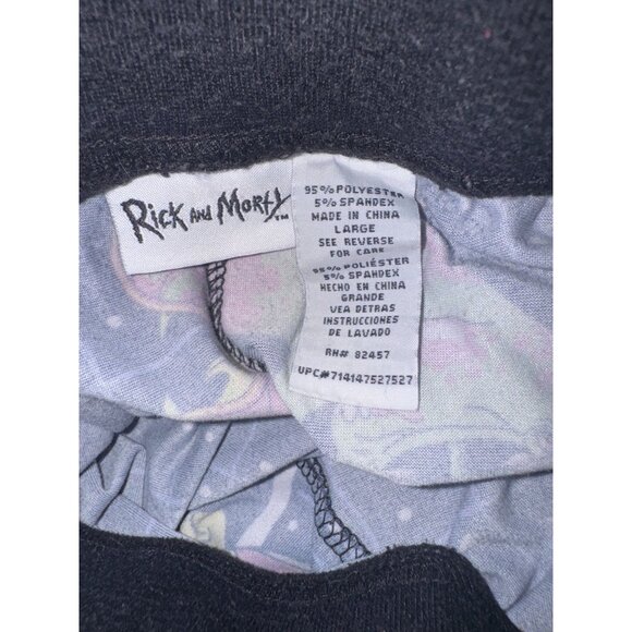 Rick & Morty Mens Jogger Pants Large Alien Print Polyester Spandex Lounge Pajama - Picture 3 of 6